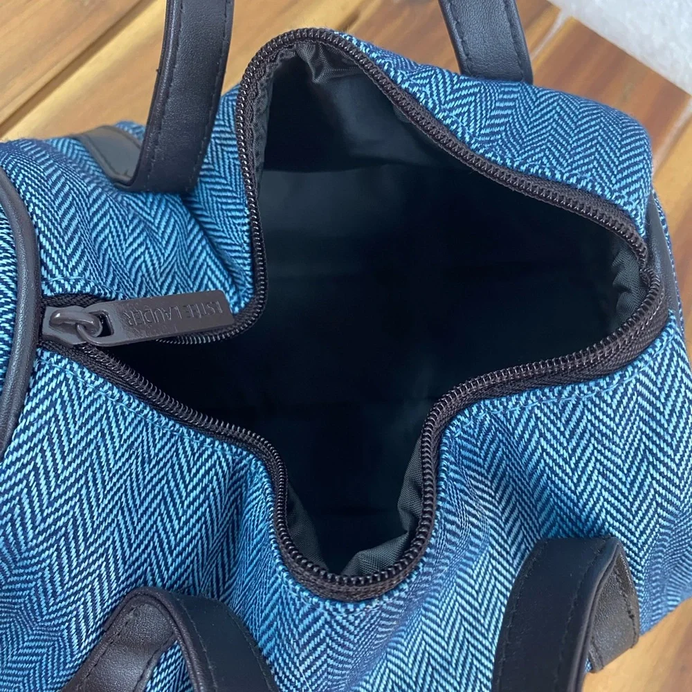 Estee Lauder Blue/Black Cosmetic Bag